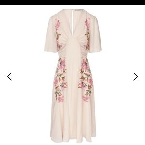 Hope And Ivy Blush Embroidered Dress. Uk Size 12. Us Size 8